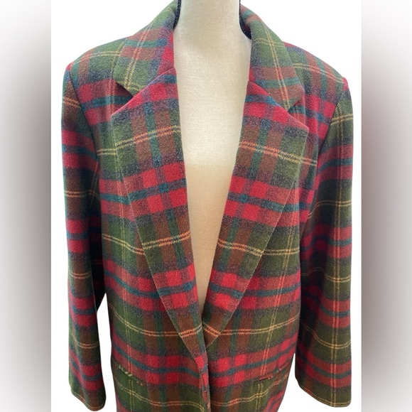 Requirements Tartan Plaid Blazer
Jacket Women 14 USA Made Red Green VTG Academia - Picture 2 of 6